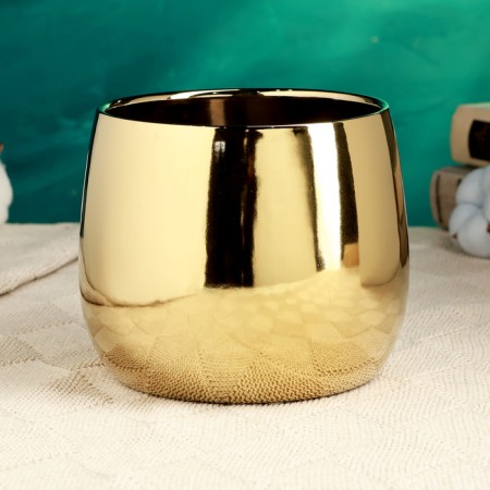 Kashpo "Light" Golden, 14x14x12cm-1