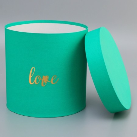 Gift box, with embossing "Love", green 21*21*21*cm-1