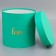 Gift box, with embossing "Love", green 21*21*21*cm