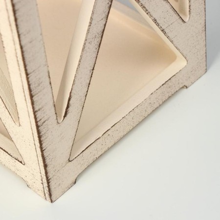 Kashpo wooden 14 × 14 × 26 cm "Lantern High-tech Provence", beige-3