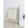 Basket-mezzle for linen on a metal frame, 53 × 39 × 62 cm, beige color
