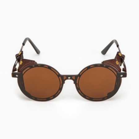 Sunscreen glasses, UV 400, leather curtains, pipe 14.7 cm, width 14.4 cm, lens 7 x 5.5 cm-3