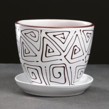 Pot floral abstraction white 1 l