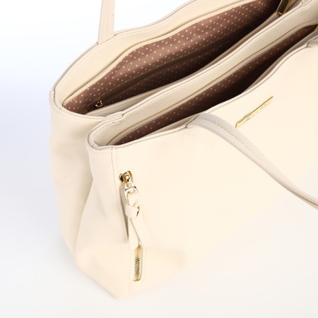 Women's bag with lightning, beige color-4