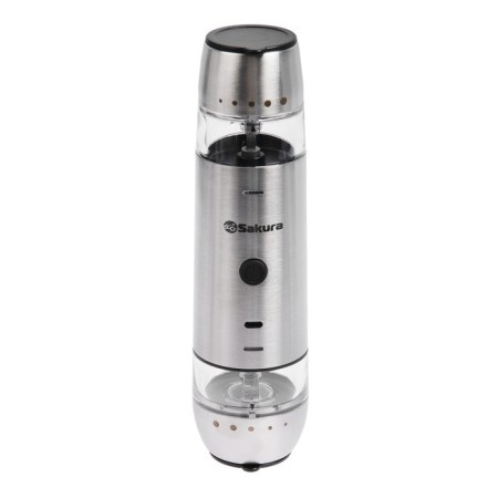 Electric mill Sakura SA-6671, automatic, metal, from battery, silver