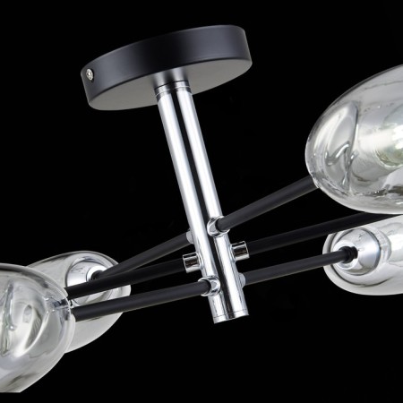 Ceiling EVOLUCE lamp. Sle155512-06. Gloa. 6x40 watts, E14, 68x68x22 cm, black color, chrome-6