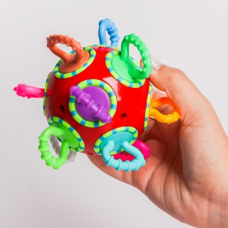 Developing toy - rattle, "ball - ratchet", rattle, color of mix, crumb I-3