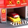Parking "Fire Station", with metal machines and helicopter