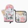 Set of kitchen. Ethel "Love and Grace" Mittens-Obel 20x28cm, 19x19cm Squeezing, 100% HL