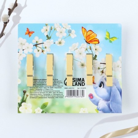 A set of clothespins for decorating the ista "Rabbits", 10 x 12 cm.-5