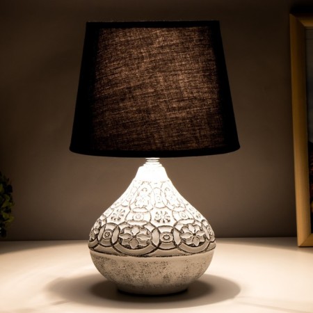 August table lamp E14 40W Black and White 20x20x31 cm Risalux-2