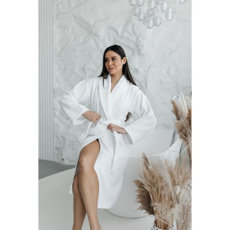 Frequency bathrobe, size 52, white color-4