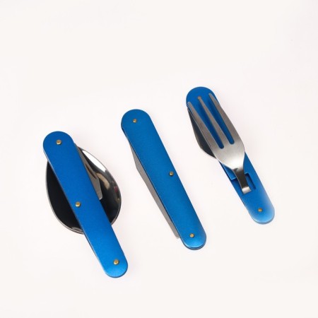 Tourist set 5B1: a knife, spoon, fork, opener, saw-5