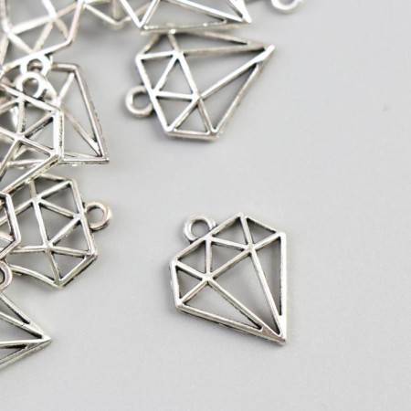 Decor for creativity Metal "Diamond" silver 1.9x1.6 cm
