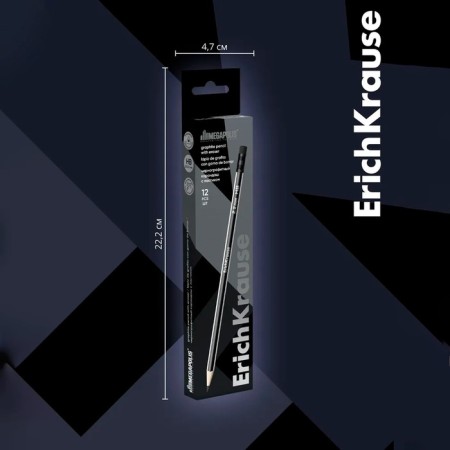 Chernographic pencil with Erichkrause "Megapolis", HB, Grifel D = 2.2 mm, wood, three -sided in the box, black case-3