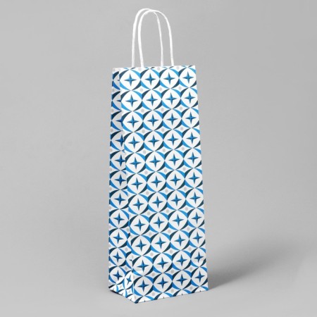 Gift package for a bottle, packaging, "geometry", white craft, 13 x 36 x 10 cm-2