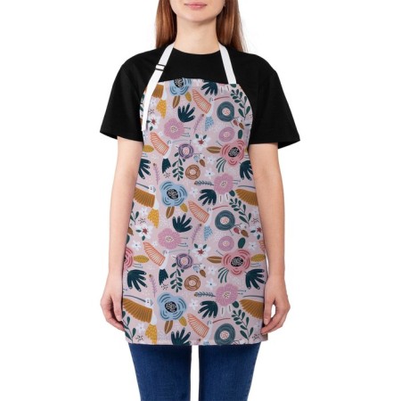 Apron kitchen with a photoprint "Tropical sketches", adjustable, size OS