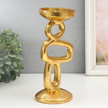 Polystone submission for 1 candle "Abstraction. Geometry" Gold 10x10x24.5 cm-2