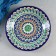 Plate of the Rishtan ceramics "Flowers", 25 cm, blue