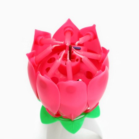 Candle for cake musical "Tulip", pink-3