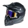 Mask glasses for motorcycle engineering, glass blue-violet chameleon, black and white, OM-18