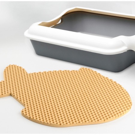 Rug for a bowl and a fish tray, beige, 42x32 cm-2