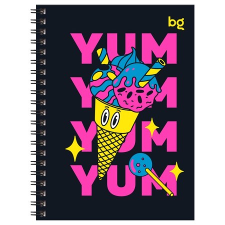 Note book A6, 80 sheets in a cage on a rowing "Neon delight", a solid cover, matte lamination, selective varnish, mix-2