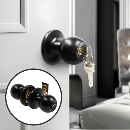 Latch 1303, with a key, matte black color