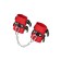 An handcuffs Pecado BDSM, soft with two handle straps, genuine leather, red-black 93243