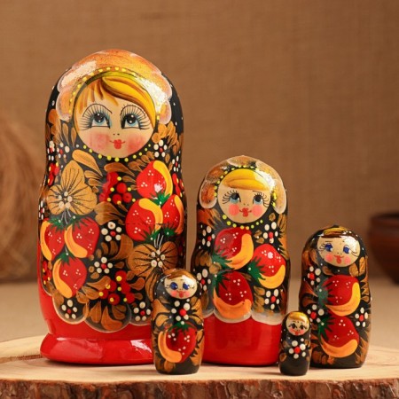 Matryoshka 5 puppet "Nadia" berries, 17-18cm, manual painting.-4