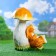 Garden figure "Hare under the mushroom" 35x32x45cm