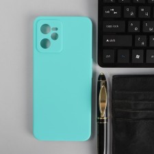 Чехол PERO, для телефона Realme C35, силиконовый, бирюзовый