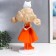 Polystone souvenir "Girl with a cat in a hairstyle, in orange" 46 cm