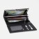 Women's wallet on the button, black color