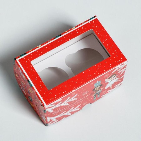 Box for Capcakes "Nutcracker" 10 x 16 x 10 cm, New Year-2