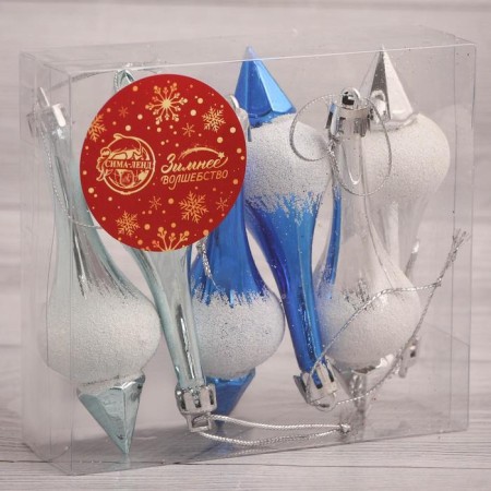 Jewelry decoration "Tsarist icicles" (set 6 pcs) 3.5x8.5 cm, mix-1