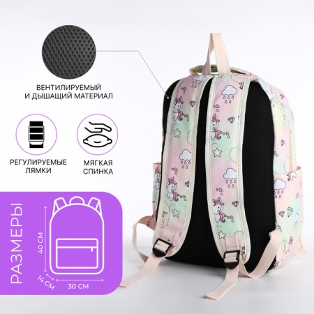 A backpack with a zipper, bag, cosmetic bag, pink color-1