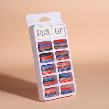 Follow nails "Strict ladies", 100 pcs, the shape of the ballerina, in the container, multi -colored-9