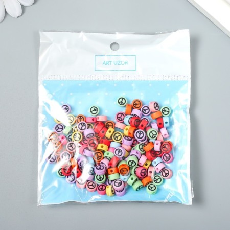 Beads for creativity plastic "Peace" Color set 20 grams 0.4x0.7x0.7 cm-4