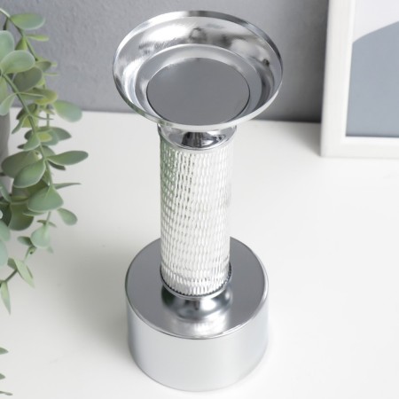 Summary metal per 1 candle "Illusion" silver 21x8x8 cm-2