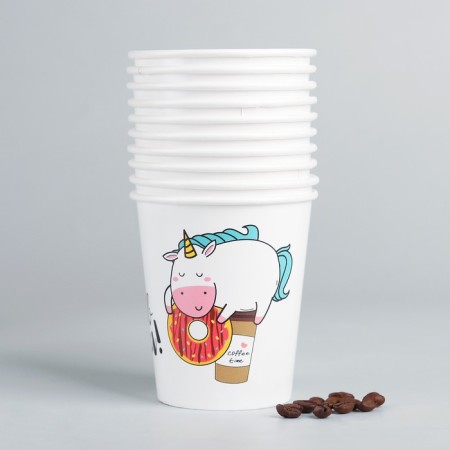 A single -boiled paper cup for unicorn coffee, 250 ml-2