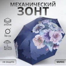 Mechanical “violets” umbrella, eonge, 4 additions, 8 knitting needles, r = 47 cm, color mix