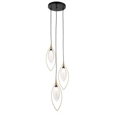 Suspended Indigo, 13001/3p Black. 3x25W, G9, 340x340x425/1940 mm, matte white color