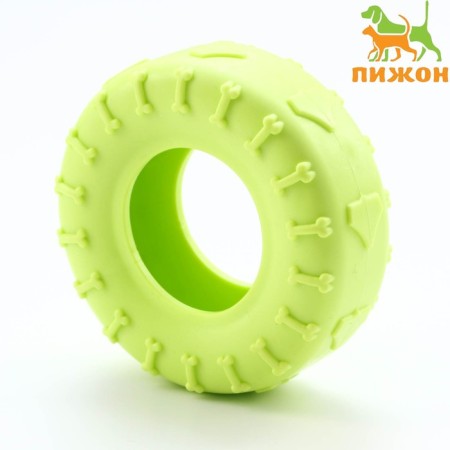 Chewing toy for dogs "Tire" 9 cm, light green