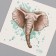 Tattoo on the body color "Watercolor. Elephant" 6x6 cm