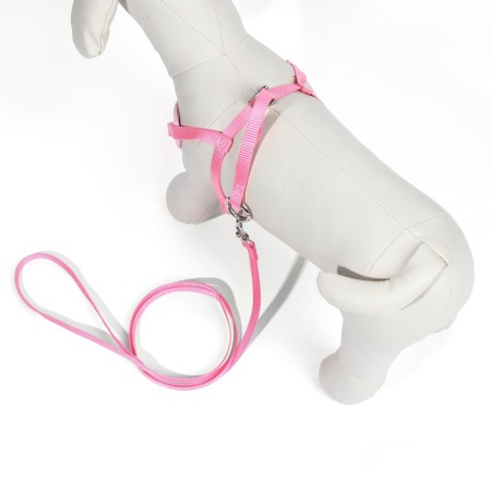 A set with a soft slope "Damon", size S, leash 120 x 1 cm, pink-2