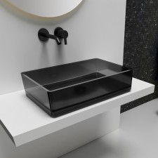 ABBER KRISTALL AT2803onyX sink, invoice, 600x400x150 mm, polyester resin, black