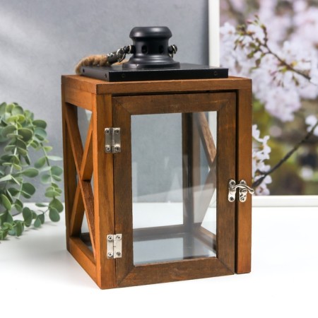 Climber Wood, Glass "Chalet" set 2 pcs 21x21x38, 16x16x26 cm-1