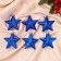 Jewelry decoration "Grace stars" (set 6 pcs) 6x6 cm, blue