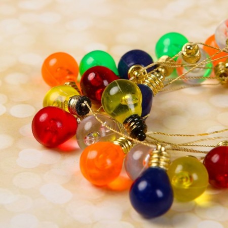 Miniature Puppet "garland - ball", length 1 meter, toy: 2.5 × 1.5 cm, Mix color-2